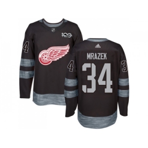 Detroit Red Wings #34 Petr Mrazek Black 1917-2017 100th Anniversary Stitched NHL Jersey