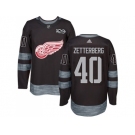 Detroit Red Wings #40 Henrik Zetterberg Black 1917-2017 100th Anniversary Stitched NHL Jersey