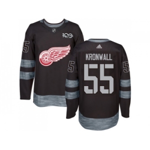 Detroit Red Wings #55 Niklas Kronwall Black 1917-2017 100th Anniversary Stitched NHL Jersey