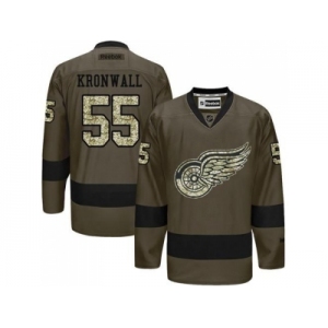 Detroit Red Wings #55 Niklas Kronwall Green Salute to Service Stitched NHL Jersey