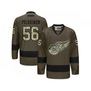 Detroit Red Wings #56 Teemu Pulkkinen Green Salute to Service Stitched NHL Jersey