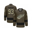 Detroit Red Wings #93 Johan Franzen Green Salute to Service Stitched NHL Jersey