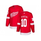 Men Adidas Detroit Red Wings #10 Alex Delvecchio Red Home Authentic Stitched NHL Jersey