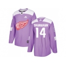 Men Adidas Detroit Red Wings #14 Brendan Shanahan Purple Authentic Fights Cancer Stitched NHL Jersey