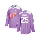 Men Adidas Detroit Red Wings #25 Mike Green Purple Authentic Fights Cancer Stitched NHL Jersey