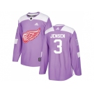 Men Adidas Detroit Red Wings #3 Nick Jensen Purple Authentic Fights Cancer Stitched NHL Jersey