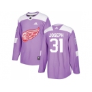 Men Adidas Detroit Red Wings #31 Curtis Joseph Purple Authentic Fights Cancer Stitched NHL Jersey