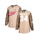 Men Adidas Detroit Red Wings #34 Petr Mrazek Camo Authentic 2017 Veterans Day Stitched NHL Jersey