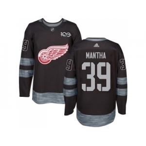 Men Adidas Detroit Red Wings #39 Anthony Mantha Black 1917-2017 100th Anniversary Stitched NHL Jersey
