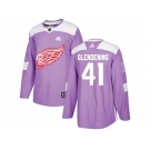 Men Adidas Detroit Red Wings #41 Luke Glendening Purple Authentic Fights Cancer Stitched NHL Jersey