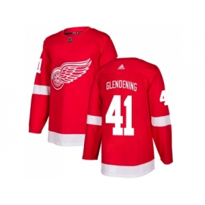 Men Adidas Detroit Red Wings #41 Luke Glendening Red Home Authentic Stitched NHL Jersey