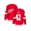 Men Adidas Detroit Red Wings #42 Martin Frk Red Home Authentic Stitched NHL Jersey