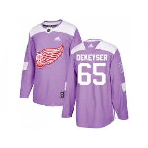 Men Adidas Detroit Red Wings #65 Danny DeKeyser Purple Authentic Fights Cancer Stitched NHL Jersey