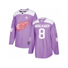 Men Adidas Detroit Red Wings #8 Justin Abdelkader Purple Authentic Fights Cancer Stitched NHL Jersey