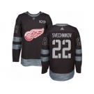 Men's Adidas Detroit Red Wings #22 Evgeny Svechnikov Authentic Black 1917-2017 100th Anniversary NHL Jersey