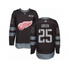 Men's Adidas Detroit Red Wings #25 Mike Green Authentic Black 1917-2017 100th Anniversary NHL Jersey
