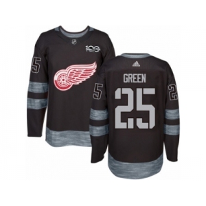 Men's Adidas Detroit Red Wings #25 Mike Green Authentic Black 1917-2017 100th Anniversary NHL Jersey