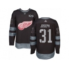 Men's Adidas Detroit Red Wings #31 Curtis Joseph Authentic Black 1917-2017 100th Anniversary NHL Jersey