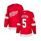 Men's Adidas Detroit Red Wings #5 Nicklas Lidstrom Red Home Authentic Stitched NHL Jersey