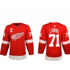 Men's Adidas Detroit Red Wings #71 Dylan Larkin Red with C Patch Home Authentic Stitched NHL Jersey