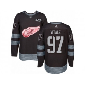 Men's Adidas Detroit Red Wings #97 Joe Vitale Authentic Black 1917-2017 100th Anniversary NHL Jersey
