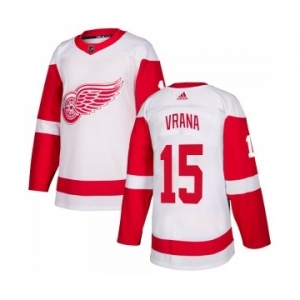 Men's Detroit Red Wings #15 Jakub Vrana Adidas Authentic White Jersey