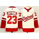 Men's Detroit Red Wings #23 Lucas Raymond White Red 2024-25 Stitched Jersey