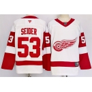 Men's Detroit Red Wings #53 Moritz Seider White 2024-25 Stitched Jersey