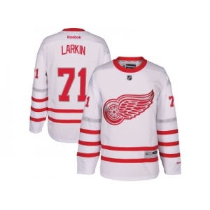 Men's Detroit Red Wings #71 Dylan Larkin White 2017 Centennial Classic Stitched NHL Jersey