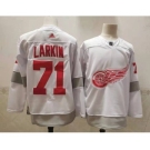 Men's Detroit Red Wings #71 Dylan Larkin White Adidas 2020-21 Alternate Authentic Player NHL Jersey