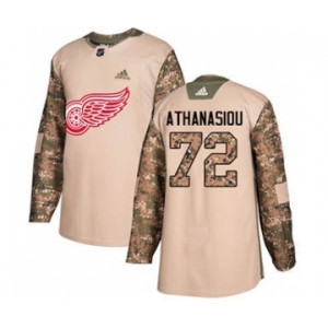 Men's Detroit Red Wings #72 Andreas Athanasiou Black 1917-2017 100th Anniversary Stitched Hockey Jersey