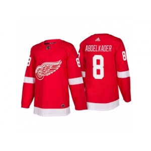 Men's Detroit Red Wings #8 Justin Abdelkader Red Home 2017-2018 adidas Hockey Stitched NHL Jersey