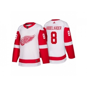 Men's Detroit Red Wings #8 Justin Abdelkader White 2017-2018 adidas Hockey Stitched NHL Jersey