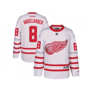 Men's Detroit Red Wings #8 Justin Abdelkader White 2017 Centennial Classic Stitched NHL Jersey