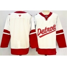 Men's Detroit Red Wings Blank White Red 2024-25 Stitched Jersey