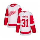 Men's Red Wings #31 Calvin Pickard Red Home Authentic Drift Fashion Stitched Hockey Jersey