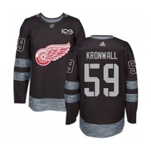 Men's Red Wings #59 Niklas Kronwall Black 1917-2017 100th Anniversary Stitched Hockey Jersey