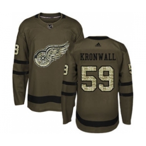 Men's Red Wings #59 Niklas Kronwall Green Salute to Service Stitched Hockey Jersey