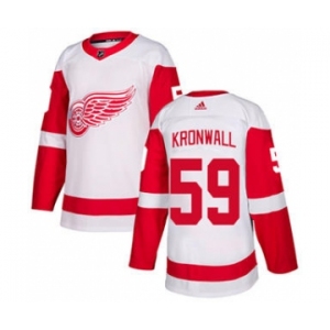 Men's Red Wings #59 Niklas Kronwall White Road Stitched Hockey Jersey