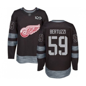 Men's Red Wings #59 Tyler Bertuzzi Black 1917-2017 100th Anniversary Stitched Hockey Jersey