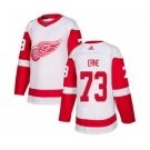 Men's Red Wings #73 Adam Erne White Road Authentic Stitched Hockey Jersey