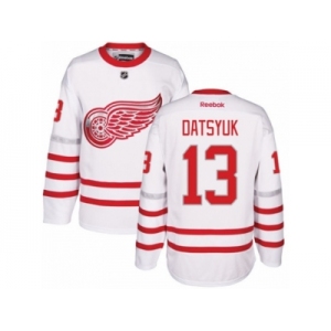 Men's Reebok Detroit Red Wings #13 Pavel Datsyuk Authentic White 2017 Centennial Classic NHL Jersey