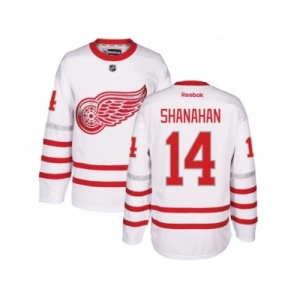 Men's Reebok Detroit Red Wings #14 Brendan Shanahan Authentic White 2017 Centennial Classic NHL Jersey