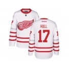 Men's Reebok Detroit Red Wings #17 Brett Hull Authentic White 2017 Centennial Classic NHL Jersey