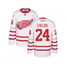 Men's Reebok Detroit Red Wings #24 Chris Chelios Authentic White 2017 Centennial Classic NHL Jersey
