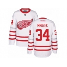 Men's Reebok Detroit Red Wings #34 Petr Mrazek Authentic White 2017 Centennial Classic NHL Jersey