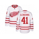 Men's Reebok Detroit Red Wings #41 Luke Glendening Authentic White 2017 Centennial Classic NHL Jersey