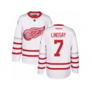 Men's Reebok Detroit Red Wings #7 Ted Lindsay Authentic White 2017 Centennial Classic NHL Jersey