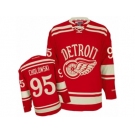 Men's Reebok Detroit Red Wings #95 Dennis Cholowski Authentic Red 2014 Winter Classic NHL Jersey