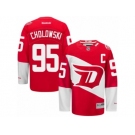 Men's Reebok Detroit Red Wings #95 Dennis Cholowski Authentic Red 2016 Stadium Series NHL Jersey